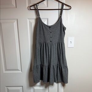 Wild Fable Charcoal Button-Front Mini Dress